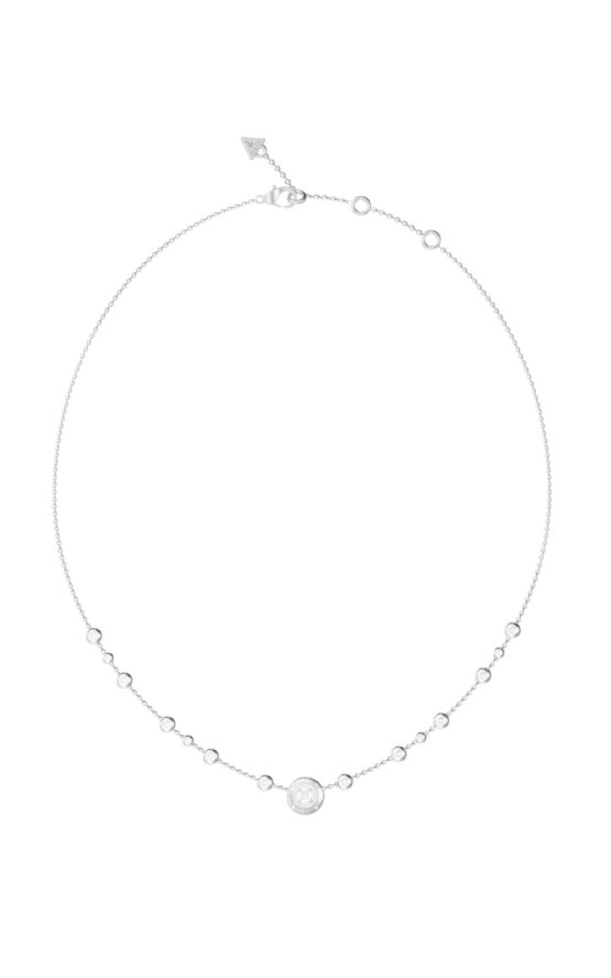 GUESS STEEL SPARKS JUBN06283JWRHT/U Κολιέ Ασημένιο Με Σχέδιο Με Πέτρες