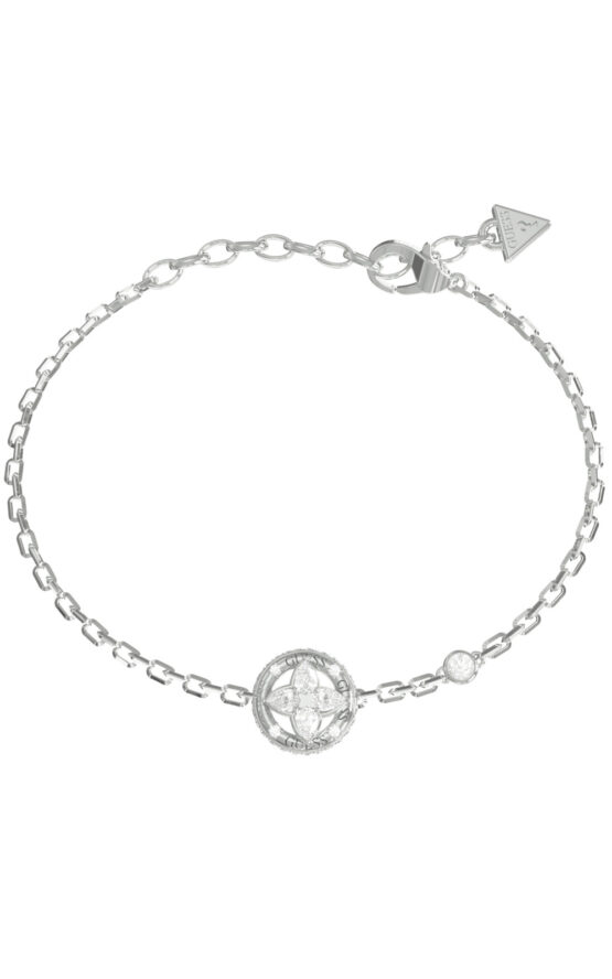 GUESS STEEL SPINNING BLOOM JUBB06462JWRHL Βραχιόλι Ασημένιο Με Σχέδιο Με Πέτρες