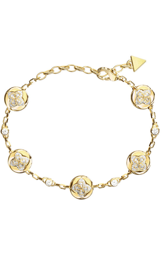 GUESS STEEL SPINNING BLOOM JUBB06466JWYGL Βραχιόλι Χρυσό Με Σχέδια Με Πέτρες