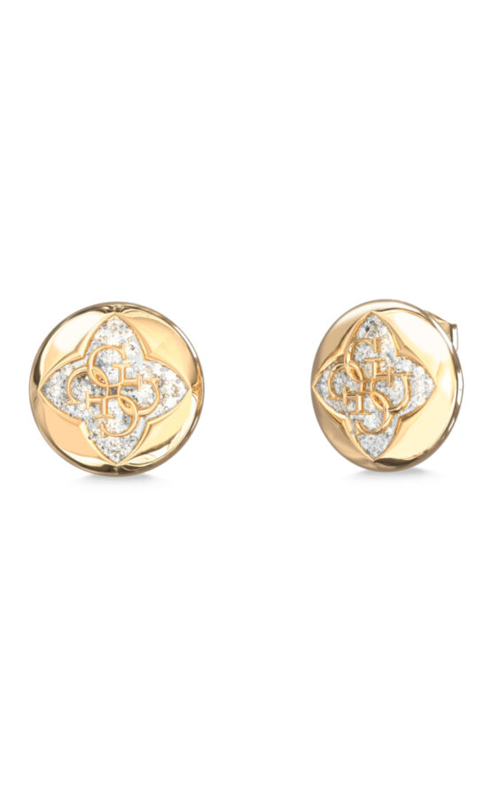GUESS STEEL SPINNING BLOOM JUBE06467JWYGT/U Σκουλαρίκια Χρυσά Με Πέτρες