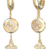 GUESS STEEL SPINNING BLOOM JUBE06471JWYGT/U Σκουλαρίκια Χρυσά Με Σχέδια Με Πέτρες
