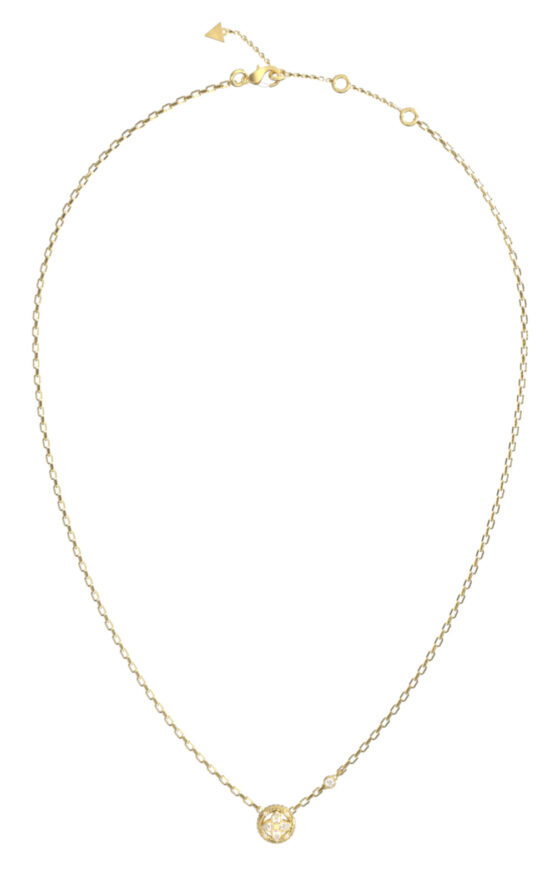 GUESS STEEL SPINNING BLOOM JUBN06461JWYGT/U Κολιέ Χρυσό Με Σχέδιο Με Πέτρες