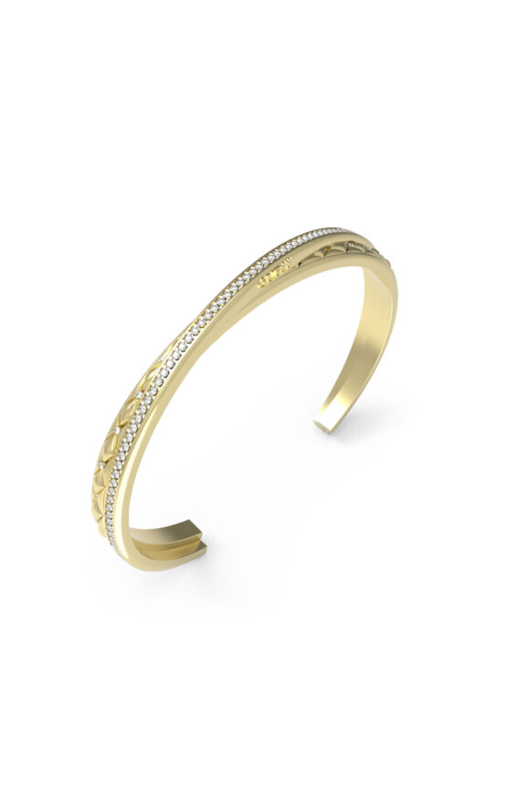 GUESS STEEL STYLISH GUESS JUBB04584JWYGL Χειροπέδα Χρυσή Με Πέτρες
