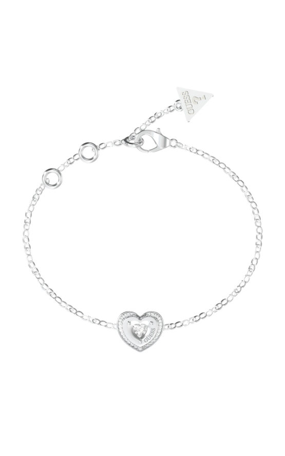 GUESS STEEL TILL MORNING JUBB05550JWRHL Βραχιόλι Ασημένιο Με Καρδιά