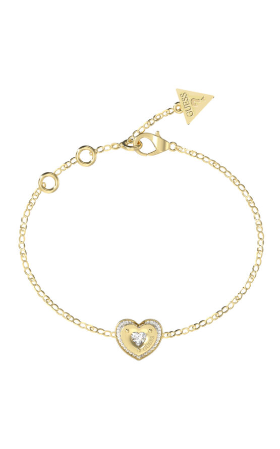 GUESS STEEL TILL MORNING JUBB05550JWYGL Βραχιόλι Χρυσό Με Καρδιά