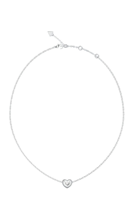 GUESS STEEL TILL MORNING JUBN05549JWRHT/U Κολιέ Ασημένιο Με Καρδιά