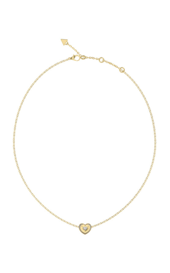 GUESS STEEL TILL MORNING JUBN05549JWYGT/U Κολιέ Χρυσό Με Καρδιά