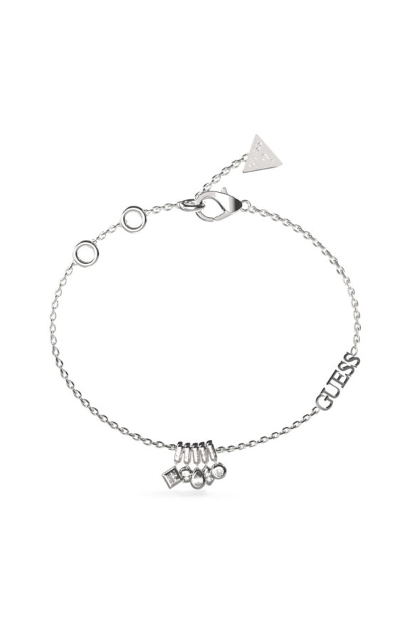 GUESS STEEL TINY DANCER JUBB04647JWRHL Βραχιόλι Ασημένιο Με Τσάρμς Με Λογότυπο