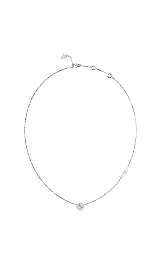 GUESS STEEL TINY DANCER JUBN04643JWRHT/U Κολιέ Ασημένιο Με Σχέδιο Με Λογότυπο