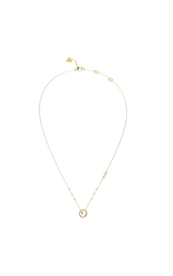 GUESS STEEL TINY DANCER JUBN04657JWYGT/U Κολιέ Χρυσό Με Σχέδιο Και Λογότυπο