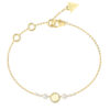 GUESS STEEL TINY PEARLY JUBB05516JWYGL Βραχιόλι Χρυσό Με Πέρλες Και Λογότυπο