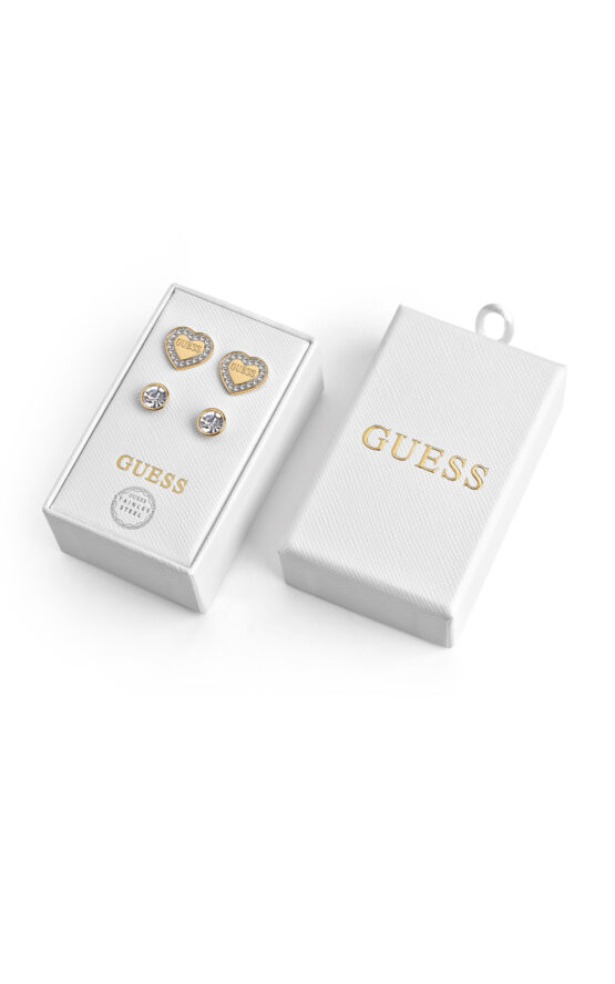 GUESS STEEL TOC JUBS01802JWYGT/U Κουτάκι Με Δύο Ζευγάρια Χρυσά Σκουλαρίκια