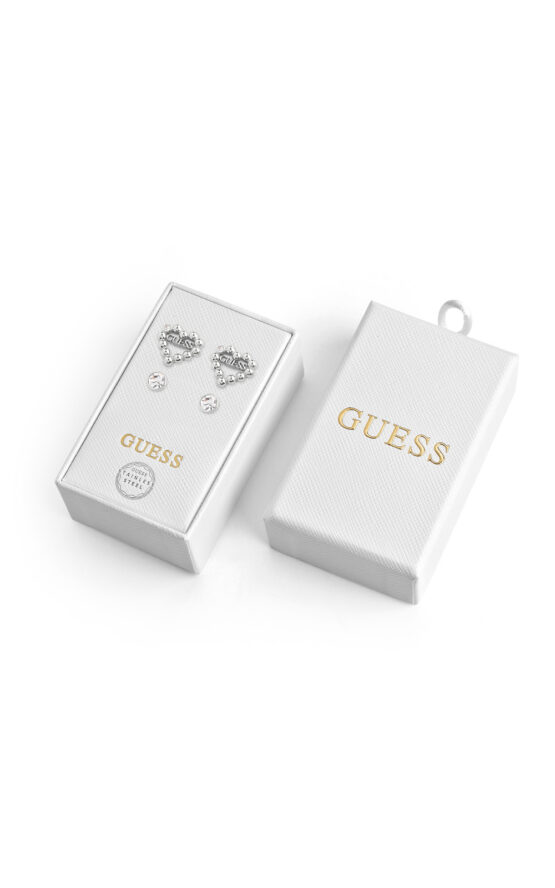 GUESS STEEL TOC JUBS01811JWRHT/U Κουτάκι Με Δύο Ζευγάρια Ασημένια Σκουλαρίκια
