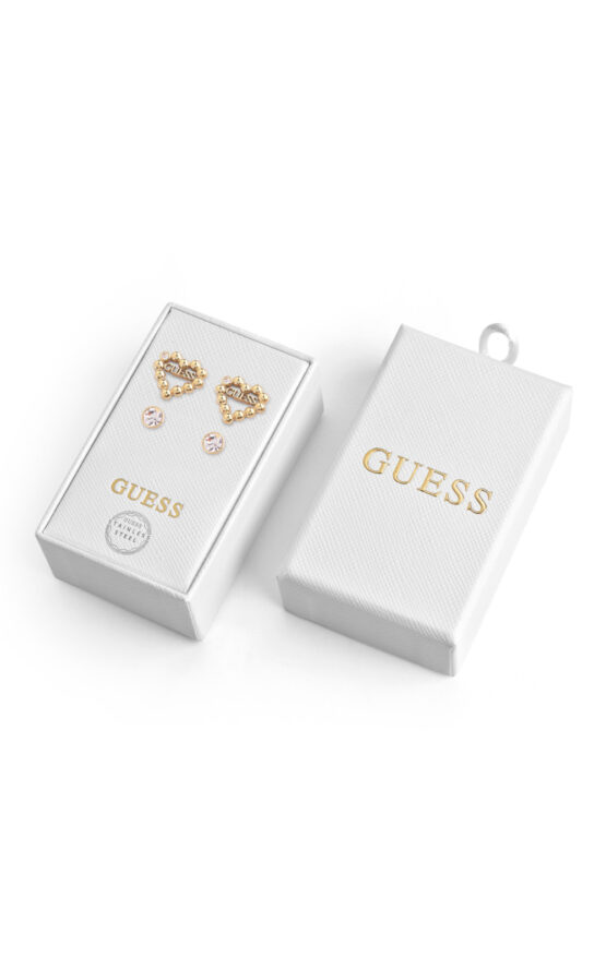 GUESS STEEL TOC JUBS01811JWYGT/U Κουτάκι Με Δύο Ζευγάρια Χρυσά Σκουλαρίκια