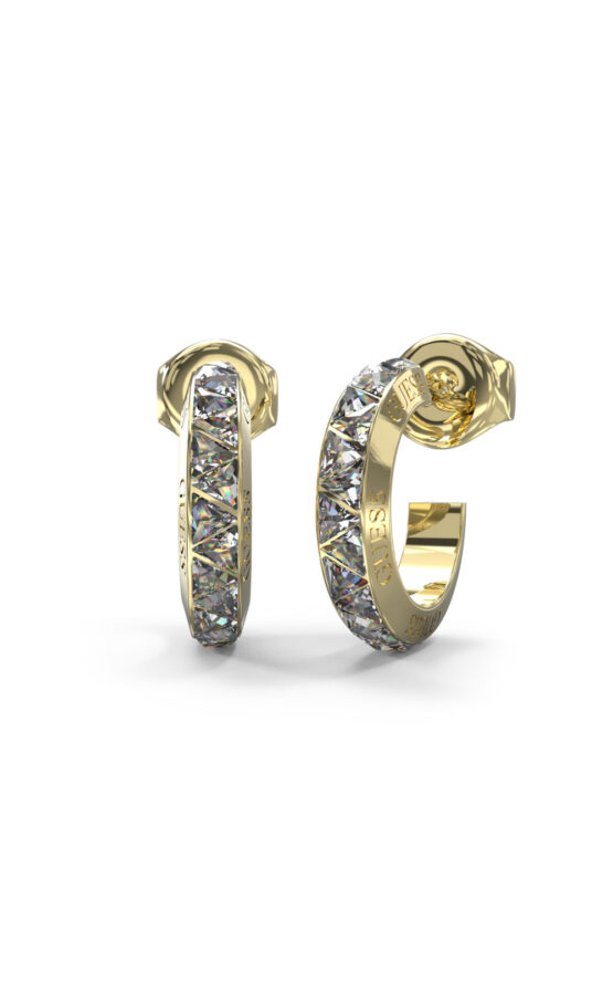 GUESS STEEL TRINITY JUBE04573JWYGT/U Χρυσοί Κρίκοι Με Πέτρες