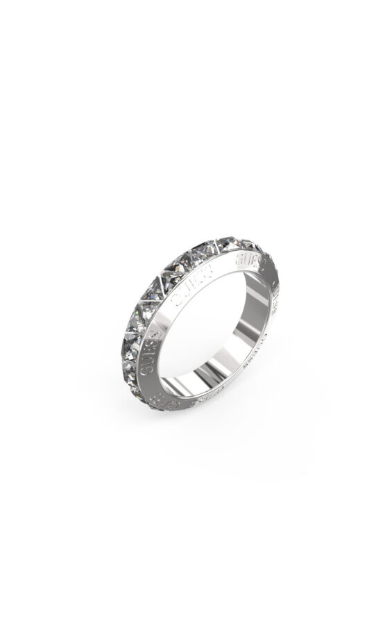 GUESS STEEL TRINITY JUBR04575JWRH-No.52 Δαχτυλίδι Ασημένιο Με Πέτρες