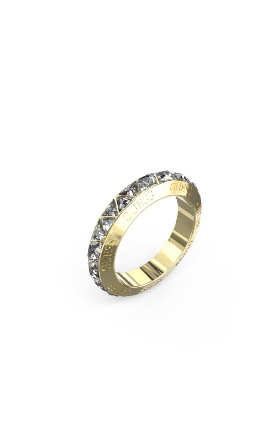 GUESS STEEL TRINITY JUBR04575JWYG-No.58 Δαχτυλίδι Χρυσό Με Πέτρες