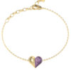 GUESS STEEL TRUE COLORS JUBB06418JWYGAML Βραχιόλι Χρυσό Με Δίχρωμη Καρδιά