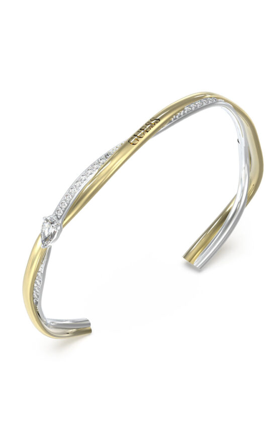 GUESS STEEL TWIST JUBB05069JWYGRHL Χειροπέδα Δίχρωμη Με Πέτρες