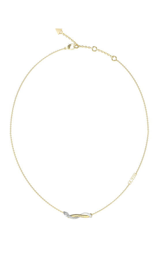 GUESS STEEL TWIST JUBN05066JWYGRHT/U Κολιέ Χρυσό Με Δίχρωμο Σχέδιο Και Λογότυπο