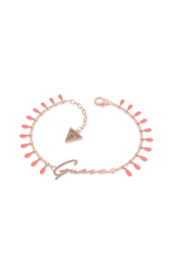 GUESS STEEL UBB70120-S Ροζ Χρυσό Βραχιόλι Με Κρεμαστά