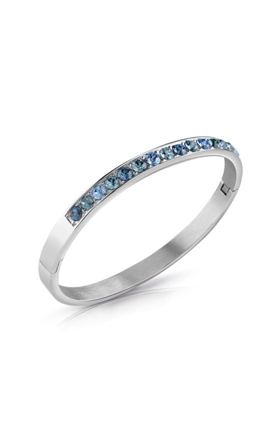 GUESS STEEL UBB78112-S Ασημένιο Βραχιόλι Με Μπλε Πέτρες