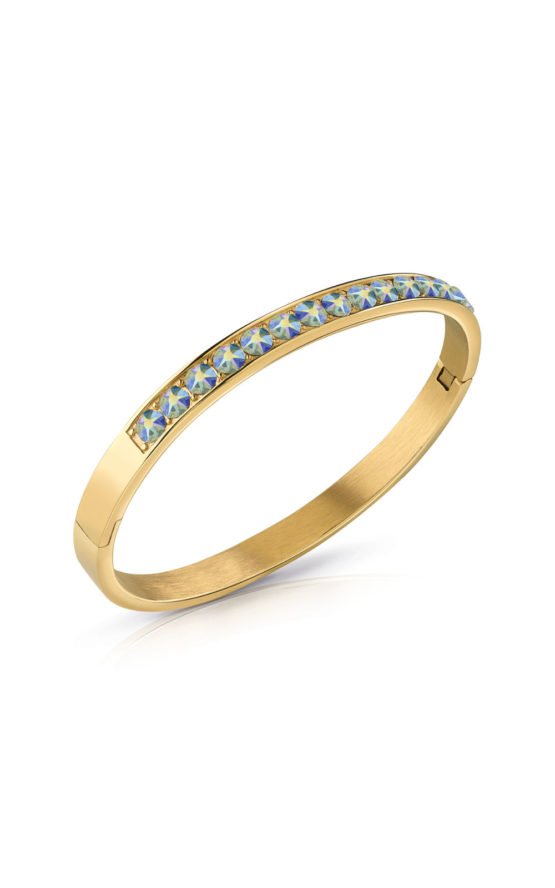 GUESS STEEL UBB78113-S Χρυσό Βραχιόλι Με Γαλάζιες Πέτρες