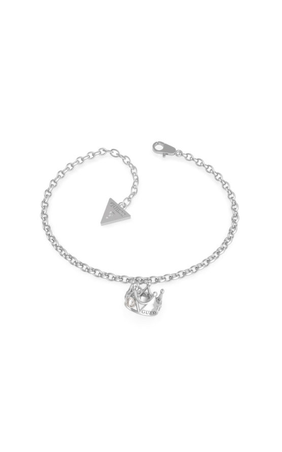 GUESS STEEL UBB79012-S Ασημένιο Βραχιόλι Με Κορώνα