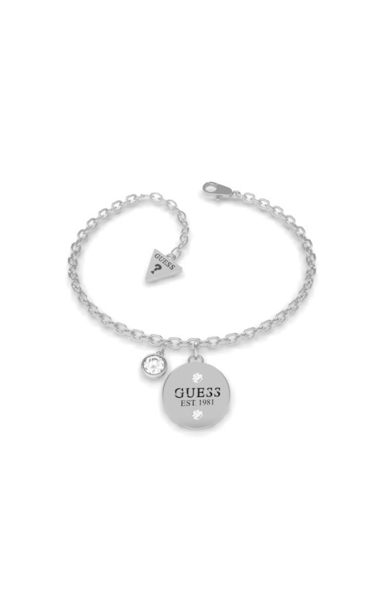 GUESS STEEL UBB79053-S Ασημένιο Βραχιόλι Με Charm
