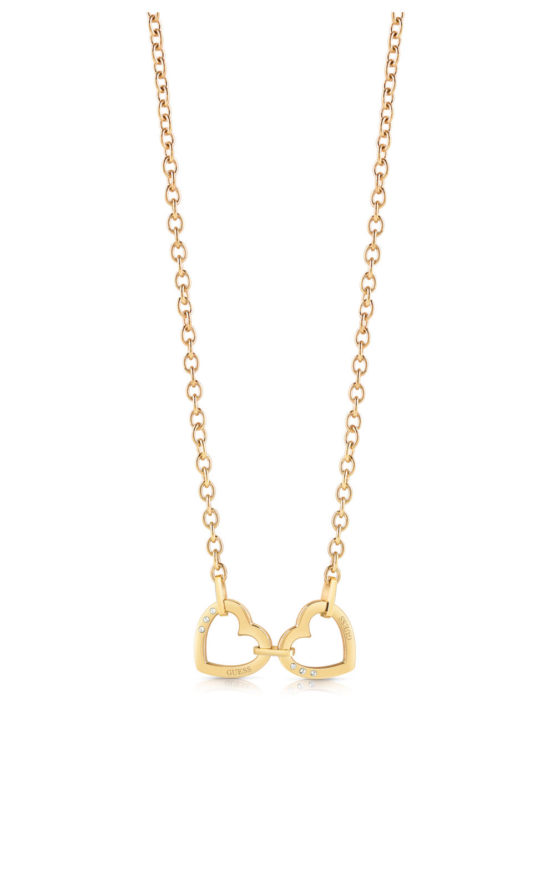GUESS STEEL UBN29065 Χρυσό Κολιέ Με Καρδιές