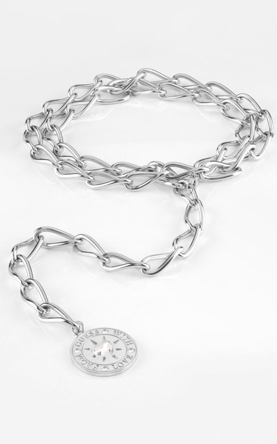 GUESS STEEL UBN70007 Ασημένιο Κολιέ Με Διπλή Αλύσίδα 2