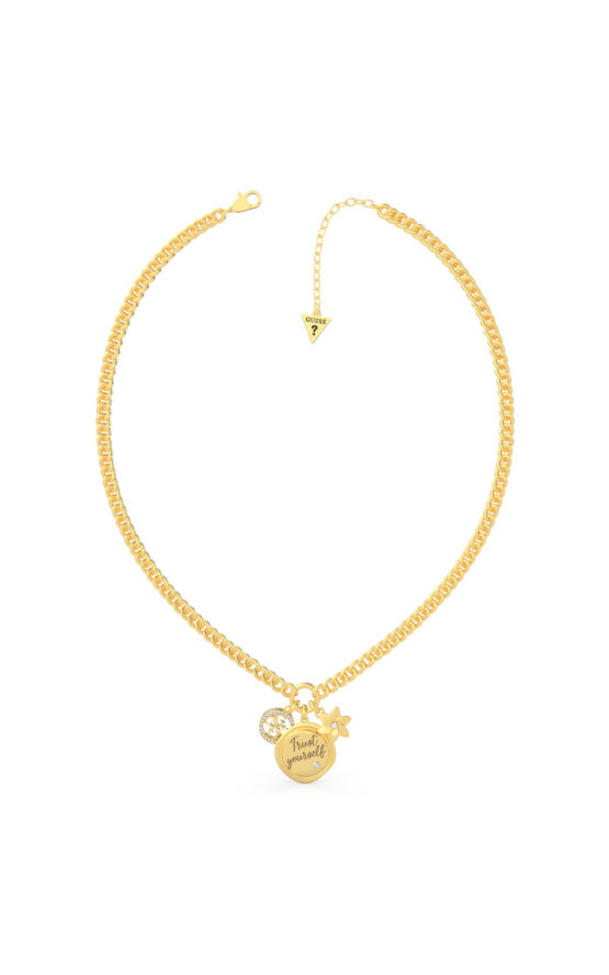 GUESS STEEL UBN70043 Χρυσό Κολιέ Με Κρεμαστά