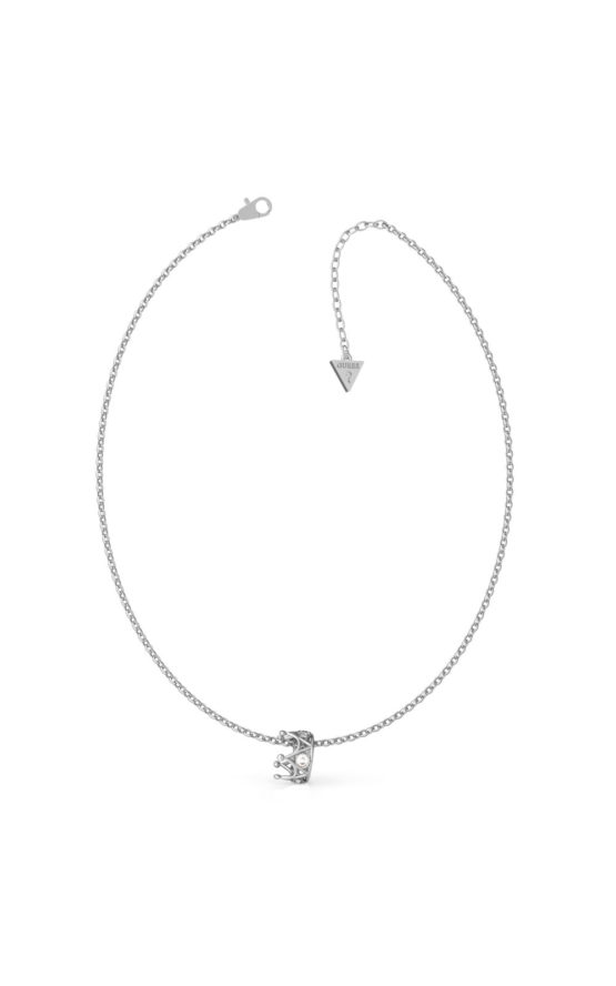 GUESS STEEL UBN79009 Ασημένιο Κολιέ Με Κορώνα