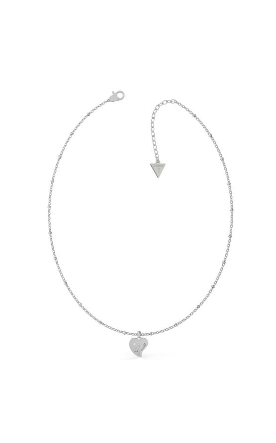 GUESS STEEL UBN79012 Ασημένιο Κολιέ Με Καρδιά