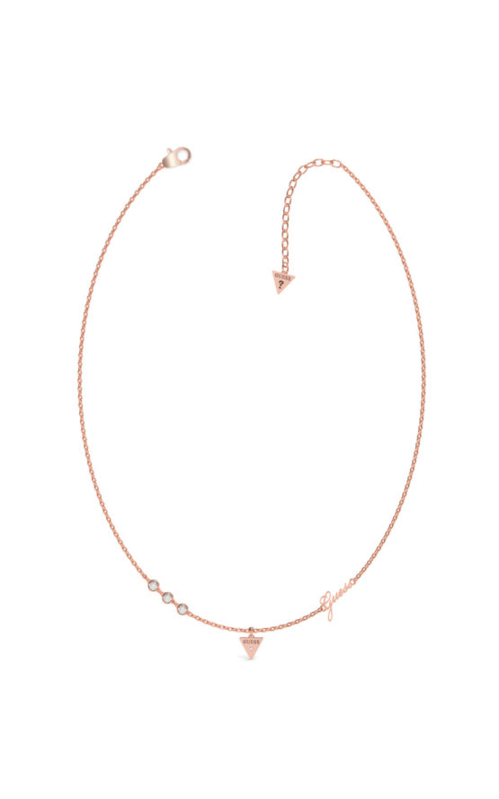 GUESS STEEL UBN79027 Ροζ Χρυσό Κολιέ Με Τρίγωνο
