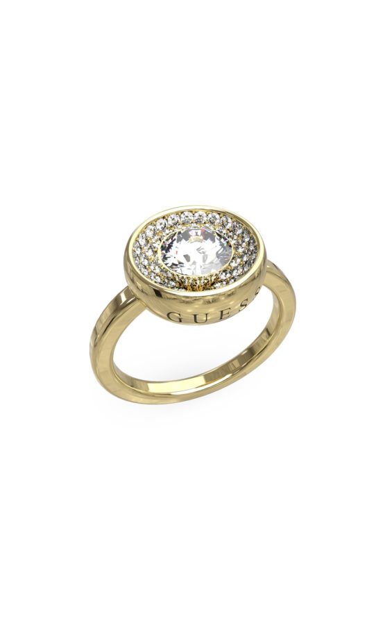 GUESS STEEL UNIQUE SOLITAIRE JUBR03397JWYG-No.54 Χρυσό Δαχτυλίδι Με Πέτρες