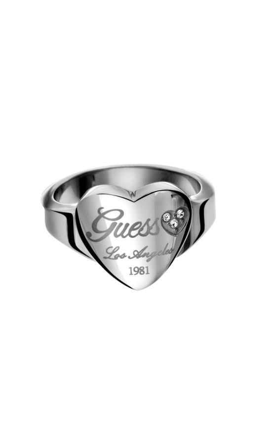 GUESS STEEL USR11001-No.52 Δαχτυλίδι Ατσάλι Με Καρδιά GUESS