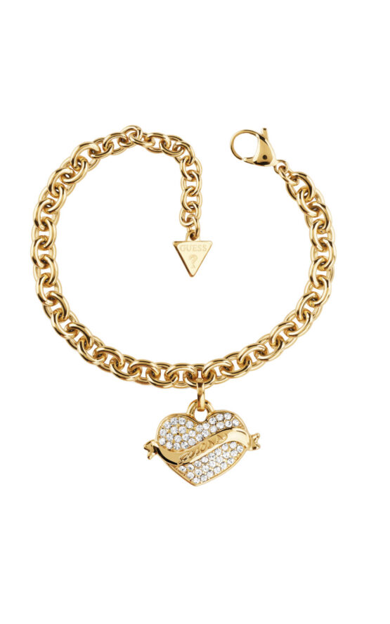 GUESS STEEL VINTAGE GUESS JUBB05476JWYGL Βραχιόλι Χρυσό Με Καρδιά Με Πέτρες
