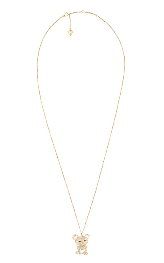 GUESS STEEL VINTAGE GUESS JUBN05139JWYGT/U Κολιέ Χρυσό Με Αρκουδάκι Με Πέτρες