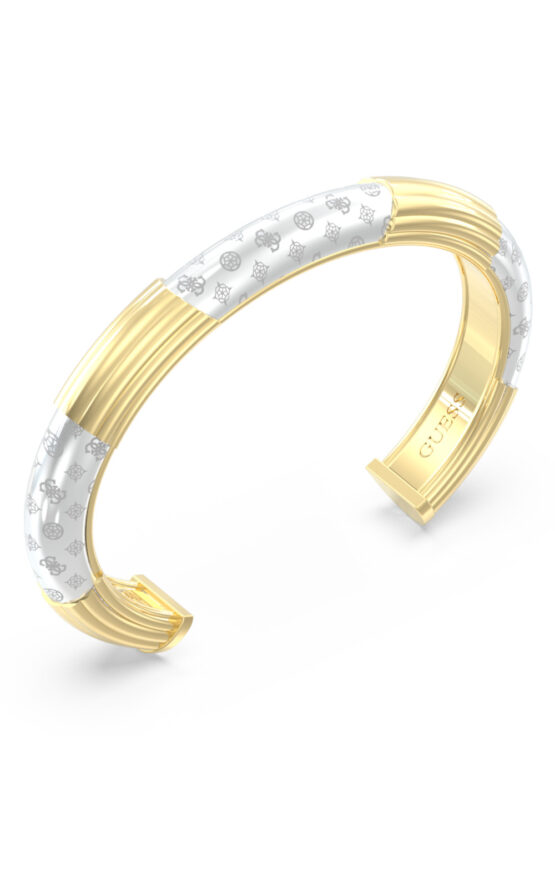 GUESS STEEL VIVA SOLEIL JUBB06167JWYGWHL Χειροπέδα Δίχρωμη Με Λογότυπα