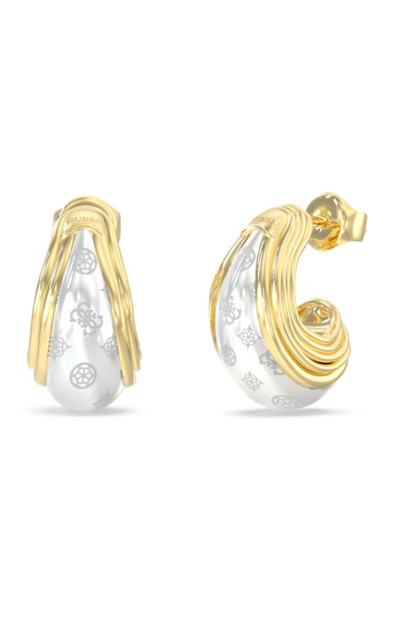 GUESS STEEL VIVA SOLEIL JUBE06161JWYGWHT/U Κρίκοι Δίχρωμοι Με Λογότυπα