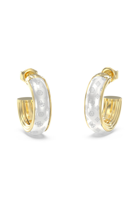 GUESS STEEL VIVA SOLEIL JUBE06166JWYGWHT/U Κρίκοι Δίχρωμοι Με Λογότυπα