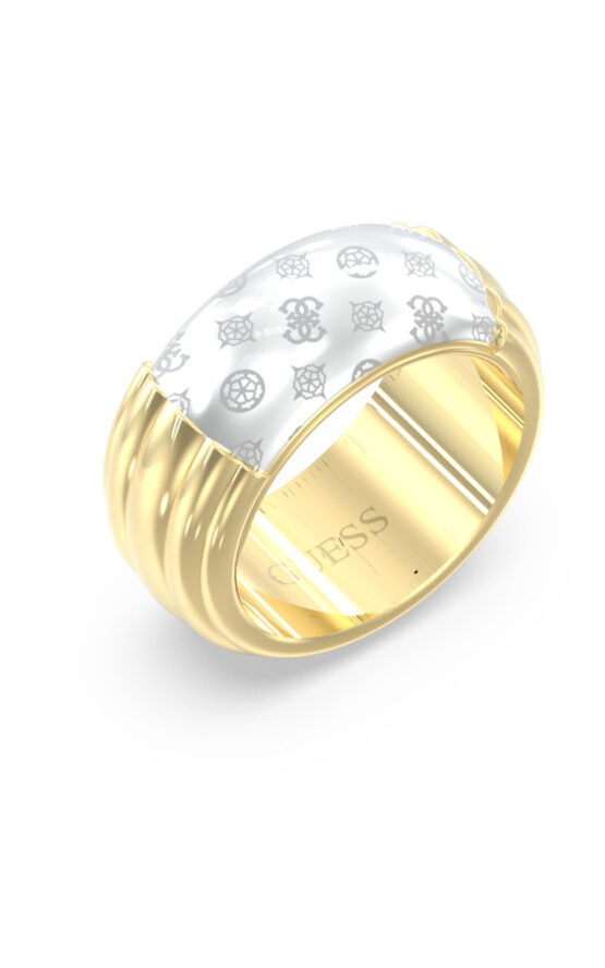 GUESS STEEL VIVA SOLEIL JUBR06168JWYGWH58 Δαχτυλίδι Δίχρωμο Με Σχέδια