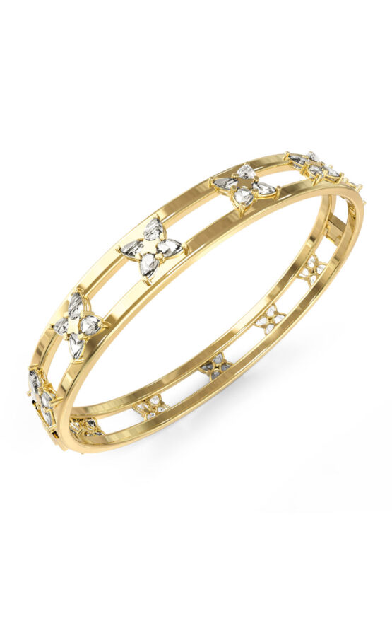 GUESS STEEL WILD FLOWER JUBB05497JWYGL Χειροπέδα Χρυσή Με πέτρες