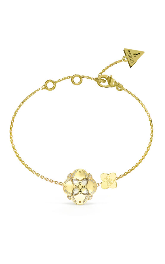 GUESS STEEL WILD FLOWER JUBB05503JWYGL Βραχιόλι Χρυσό Με Φύλλο Με Πέτρες
