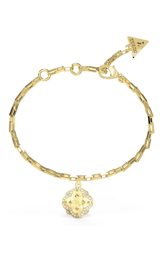 GUESS STEEL WILD FLOWER JUBB05509JWYGL Βραχιόλι Χρυσό Με Φύλλο Με Πέτρες