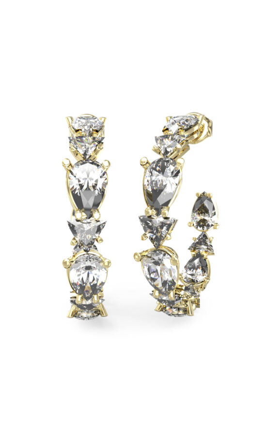 GUESS STEEL WONDERLIGHTS JUBE04409JWYGT/U Κρίκοι Χρυσοί Με Καρδιές