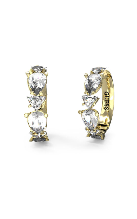 GUESS STEEL WONDERLIGHTS JUBE04417JWYGT/U Χρυσοί Κρίκοι Με Καρδιές