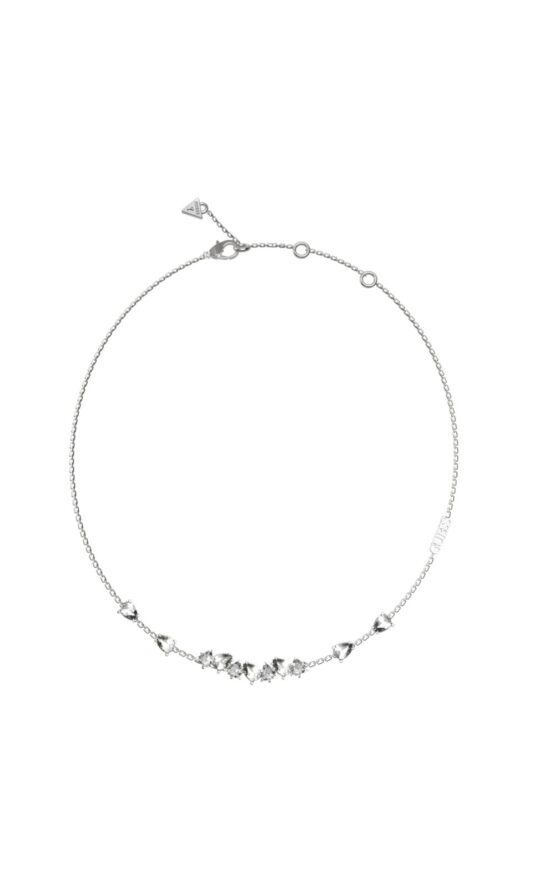 GUESS STEEL WONDERLIGHTS JUBN04404JWRHT/U Κολιέ Ασημένιο Με Πέτρες Και Λογότυπο