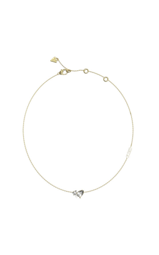 GUESS STEEL WONDERLIGHTS JUBN04413JWYGT/U Κολιέ Χρυσό Με Πέτρα Και Λογότυπο